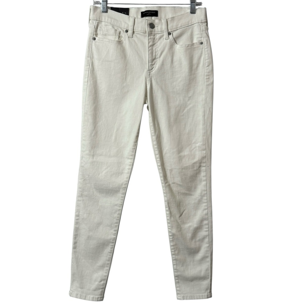 NWT Banana Republic Skinny Jean Mid Rise White Denim Jeans Women’s 28 6